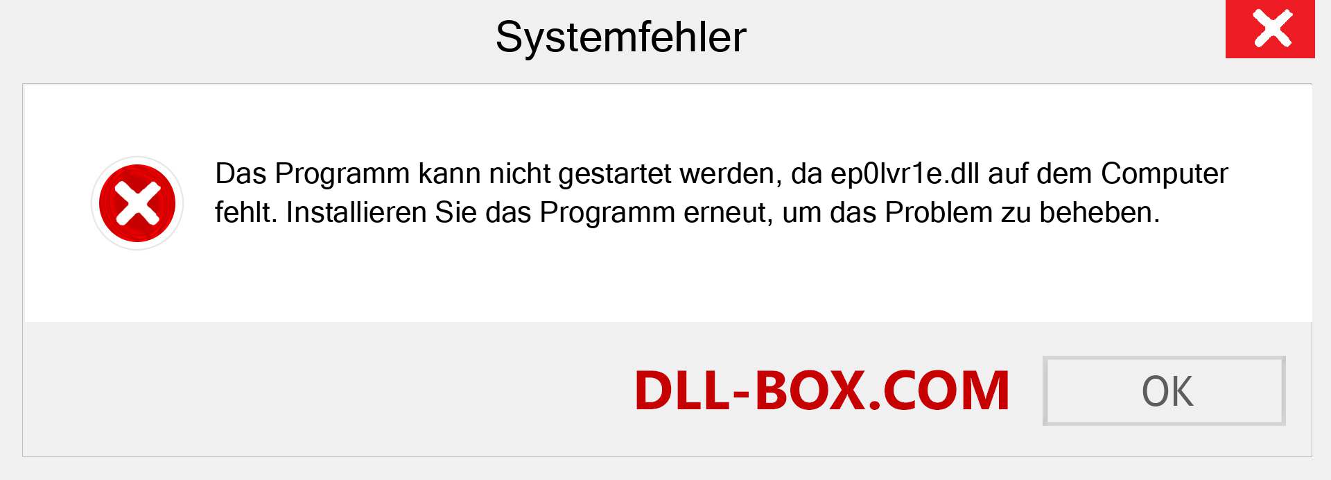 ep0lvr1e.dll-Datei fehlt?. Download für Windows 7, 8, 10 - Fix ep0lvr1e dll Missing Error unter Windows, Fotos, Bildern