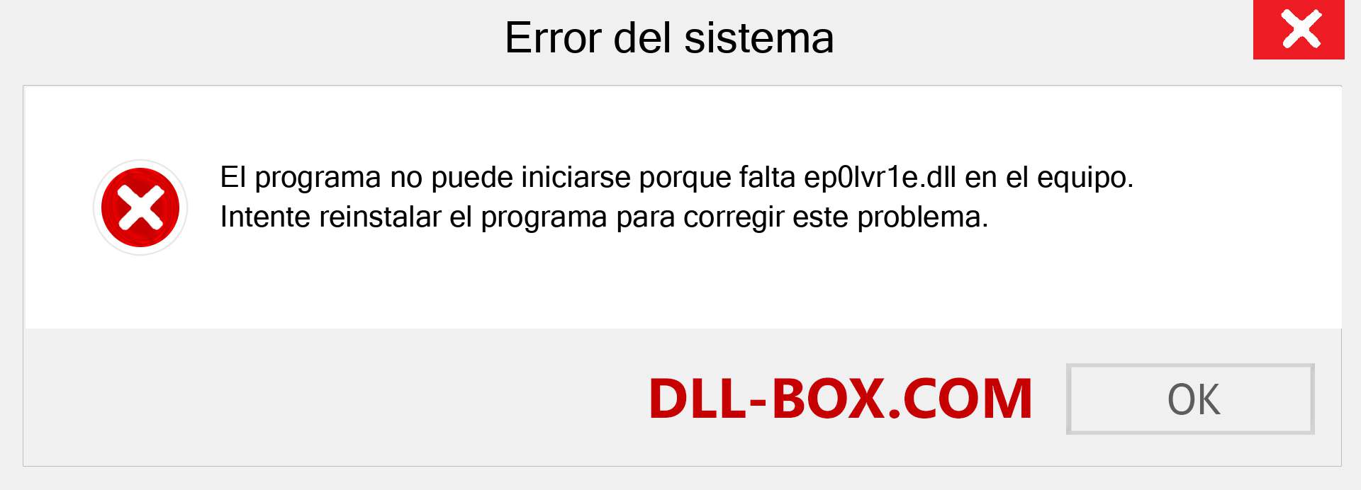 ¿Falta el archivo ep0lvr1e.dll ?. Descargar para Windows 7, 8, 10 - Corregir ep0lvr1e dll Missing Error en Windows, fotos, imágenes