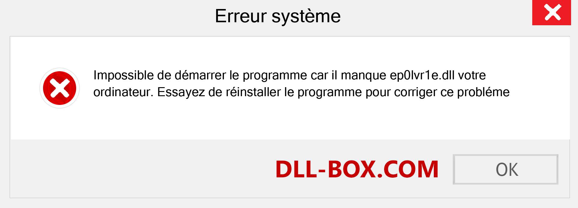 Le fichier ep0lvr1e.dll est manquant ?. Télécharger pour Windows 7, 8, 10 - Correction de l'erreur manquante ep0lvr1e dll sur Windows, photos, images